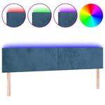vidaXL Tête de lit à LED Bleu foncé 160x5x78/88 cm Velours