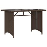 vidaXL Table de jardin avec dessus en verre marron 110x68x70 cm rotin