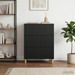 vidaXL Armoire à tiroirs 66 x 34 5 x 90 cm Bois d'ingénierie Noir