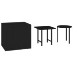 vidaXL Tables d'appoint de jardin 3 Pièces noir résine tressée