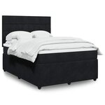 vidaXL Sommier à lattes de lit avec matelas Noir 140x200 cm Velours