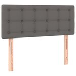 vidaXL Sommier à lattes de lit avec matelas Gris 90x190 cm Similicuir