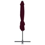 vidaXL Parasol de jardin en porte-à-faux mât en acier rouge bordeaux
