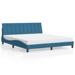 vidaXL Cadre de lit avec lumières LED bleu 180x200 cm velours