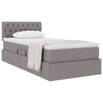 vidaXL Lit avec rangement et matelas avec stockage Taupe 90 x 190 cm
