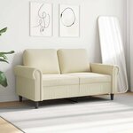 vidaXL Canapé à 2 places Crème 120 cm Similicuir