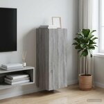 vidaXL Armoire Murale 33 x 34 5 x 90 cm Bois d'ingénierie Sonoma gris