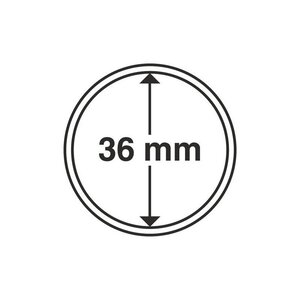 Capsules rondes 36mm pour monnaies de collection. Paquet - 100 capsules