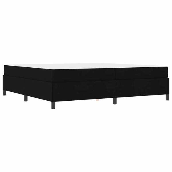 vidaXL Lit à ressorts Noir  Noir 200 x 200 cm Tissu  Bois Engineered