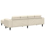 vidaXL Sofa en tissu avec coussin Crème 208 cm Tissu en velours côtelé