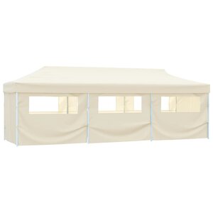 vidaXL Tente de réception pliable avec 8 parois 870x291x315 cm Blanc cassé