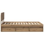 vidaXL Cadre de lit Chêne artisan 120 x 190 cm Pin massif