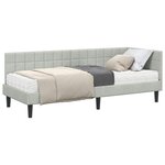 vidaXL Cadre de lit d'angle avec matelas 2 Pièces Gris clair Velours