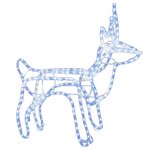 vidaXL Ensemble de figurines de rennes de Noël 3 Pièces Blanc froid