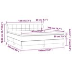 vidaXL Sommier à lattes de lit avec matelas Gris foncé 180x200cm Tissu