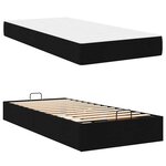 vidaXL Cadre de lit avec matelas Noir 90 x 190 cm tissu
