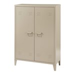 Casier de bureau métallique à 2 portes 110 x 75 x 33 cm beige 03_0009179
