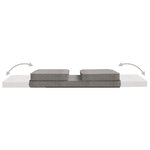 vidaXL Chaise pliable de sol Gris clair Tissu