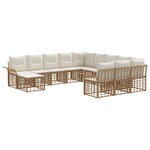 vidaXL Ensemble de canapé de jardin 12 Pièces Blanc Naturel et Crème