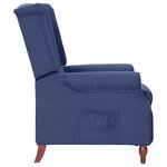 Vidaxl fauteuil inclinable bleu tissu