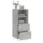 vidaXL Buffet Gris béton 34 5x34x90 cm Bois d'ingénierie