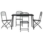 vidaXL Ensemble à manger de jardin 5 Pièces anthracite métal maille