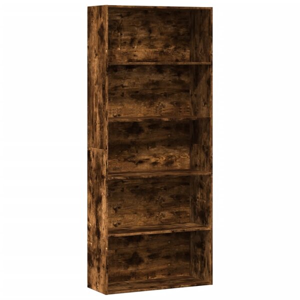 vidaXL Bibliothèque chêne fumé 80x30x189 cm bois d'ingénierie