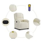vidaXL Fauteuil inclinable de massage électrique crème velours