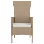 vidaXL Chaises de jardin avec coussins lot de 4 Résine tressée Beige
