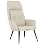 vidaXL Chaise de relaxation avec repose-pied Crème Tissu microfibre