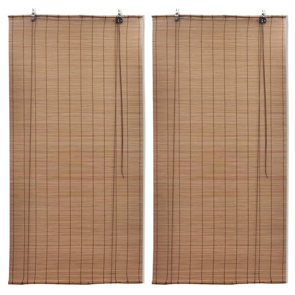 vidaXL Stores roulants en bambou 2 Pièces 100x160 cm Marron