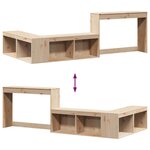 vidaXL Table de chevet avec bureau 232x112x75 cm bois de pin massif