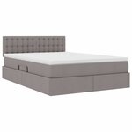 vidaXL Lit avec rangement et LED avec matelas Taupe 140 x 190 cm tissu
