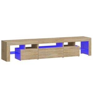 vidaXL Meuble TV avec lumières LED Chêne sonoma 200x36 5x40 cm
