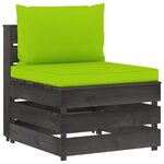 Vidaxl salon de jardin 4 pièces avec coussins bois imprégné de gris