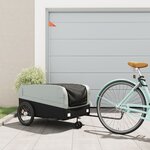 vidaXL Remorque de vélo noir et gris 45 kg fer