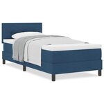 vidaXL Lit boxspring avec matelas avec matelas Bleu 90 x 200 cm tissu