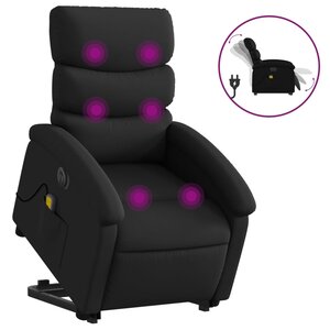 vidaXL Fauteuil inclinable de massage électrique noir similicuir