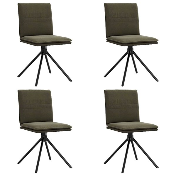vidaXL Chaises à manger lot de 4 vert armée similicuir daim