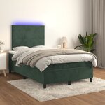 vidaXL Sommier à lattes de lit avec matelas LED vert foncé 120x190 cm