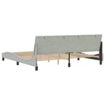 vidaXL Cadre de lit sans matelas Hanko gris clair 200x200 cm velours