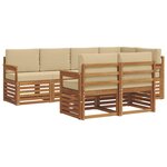 vidaXL Ensemble de canapé d'angle avec coussin 7 Pièces Naturel et Beige