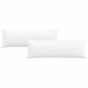 vidaXL Coussins de canapé 2 pc tissu Blanc 120 x 40 cm