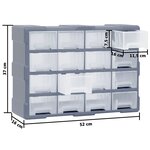 vidaXL Organisateur multi-tiroirs avec 16 tiroirs centraux 52x16x37 cm