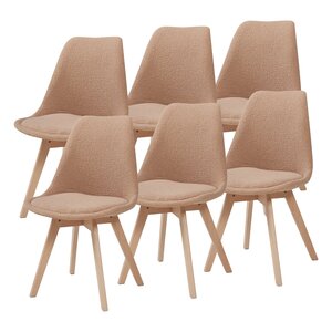 Lot de 6 chaises de salle à manger bouclé taupe 03_0009893