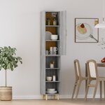 vidaXL Buffet haut Sonoma gris 34 5x34x180 cm Bois d'ingénierie