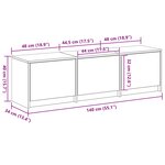 vidaXL Meuble TV Chêne noir 140 x 34 x 40 cm Bois d'ingénierie