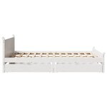 vidaXL Cadre de lit sans matelas blanc 135x190 cm bois de pin massif