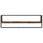 vidaXL Ensemble d'étagères murales avec barres 6 Pièces chêne fumé