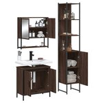 vidaXL Ensemble de meubles de salle de bain 3 Pièces Chêne marron